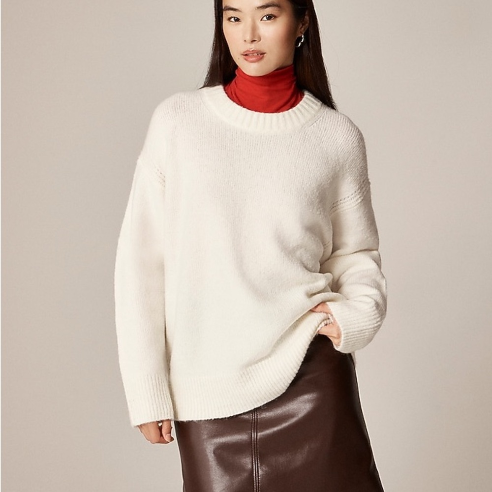 J Crew Relaxed Pullover in Ivory - NWOT